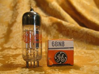 Vintage Nos Nib Ge 6bn8 Vacuum Tube Bitmatic 1961 Shiney Top
