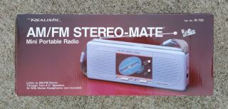 Retro Vintage Baby Blue Realistic Stereo - Mate Am/fm Radio Portable 12 - 723,