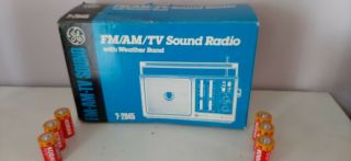 Vintage Ge Fm/am/tv Sound Radio W / Weather Band Nib Great