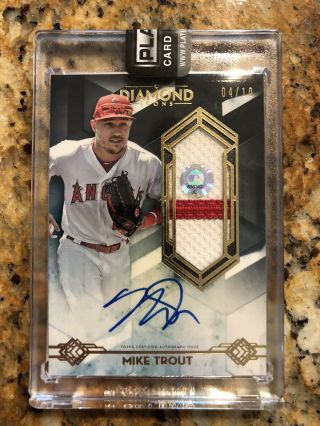2020 Topps Diamond Icons Mike Trout Jumbo Patch Relic Auto 4/10 Rare Sp Angels