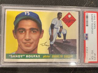 1955 Topps 123 Sandy Koufax Rc Psa 4 Looks Nicer Hof Brooklyn Dodgers Rookie