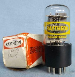 1 - Raytheon By Ge 6ea7 6em7 Vacuum Tube Nos/nib Gray Plates