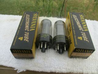 Matching Pair Sylvania 5y3gt Amplifier Tubes 85 - 90 On Dyna Jet 606 Tester