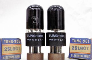 Vintage N.  O.  S Tung Sol 25l6gt Vacuum Tubes W/matching Codes