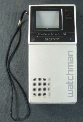 Vintage Sony Watchman Fd - 20a Flat Black & White Pocket Tv Not