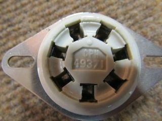 4) Vintage 7 Pin Small (6B7) Ceramic Vacuum Tube Sockets NOS USA Military 3