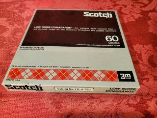 Vintage Scotch Magnetic Tape 211 Reel To Reel W/ Library Case 30/60/120,