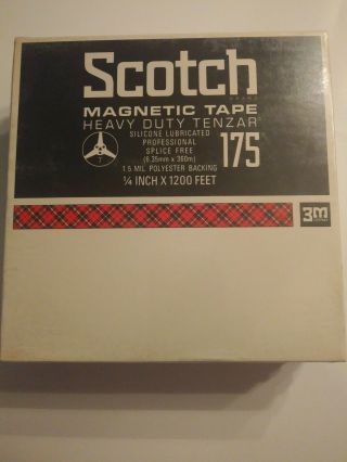 Magnetic Tape Reel To Reel Scotch 3m 175 - 1/4 - 1200 7 " Heavy Duty Tenzar