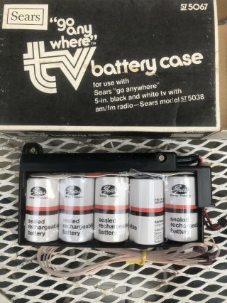 Sears Go Anywhere Portable Solid - State Tv Battery Case 57 5067