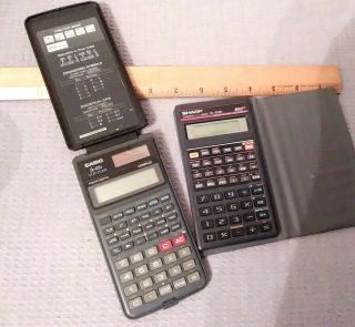 Vintage Casio Fx - 115s & El - 509s Scientific Calculators