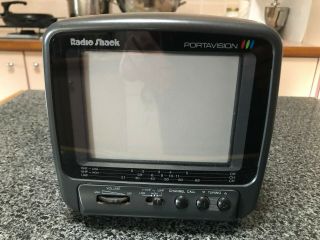 Radioshack Portavision 5 " Colour Crt Tv - Pal Composite And Rf For Retro Gaming