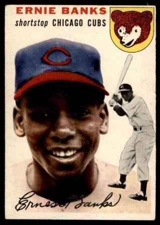 1954 Topps 94 Ernie Banks Cubs Rookie Rc Ex,  To Ex - Mt