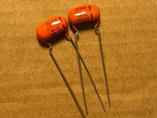 2 Nos Vintage Sprague Orange Drop.  015 Uf 400v 220p Guitar Tone Capacitors (qty)