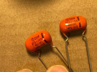 2 NOS Vintage Sprague Orange Drop.  015 uf 400v 220P Guitar Tone Capacitors (Qty) 2