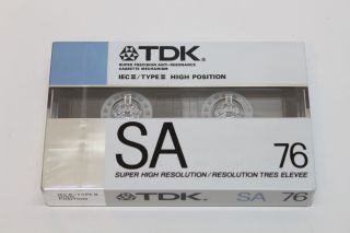 1 Tdk Sa76 Blank Cassette Tape High Bias Type Ii White