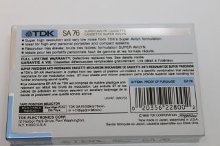 1 TDK SA76 Blank Cassette Tape High Bias Type II White 3