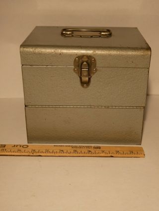 Vintage Metal Storage Box For 12 - 6 Or 7  Reel To Reel Tapes Or Movies