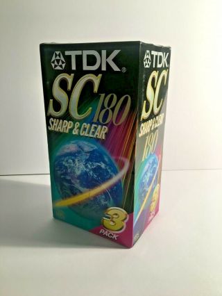 Tdk Sc180 Blank Vhs Tapes 3 - Pack Sealed/brand Video Tapes