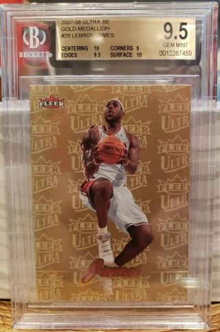 Lebron James 2007 - 08 Ultra Se Gold Medallion 23 Bgs 9.  5 Great Subs W/ 2 10s