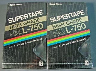 2 Radioshack Hg L750 Blank Beta Video Cassette Tape Betamax Sony