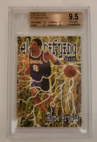 1998 Fleer Tradition Electrifying Kobe Bryant 1 Case Has Tiny Crack Bgs 9.  5