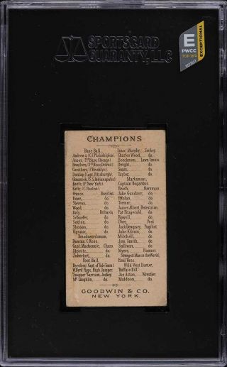 1888 N162 Goodwin Champions Jack Glasscock SGC 2.  5 GD,  (PWCC - E) 2