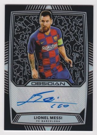 2019 - 20 Panini Obsidian Soccer Autographs Lionel Messi Auto 09/25 Barcelona