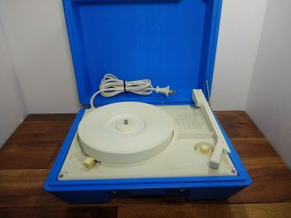 Vintage Blue Dejay Vinyl Portable Record Player