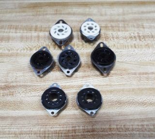 Assortment Of Vacuum Tube Sockets Chassis Mount 7,  8,  9 Pin Large Tube