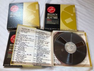 4 Sony Slh - 180 Reel To Reel 7 " Magnetic Recording Tapes 1/4 Inch X 1800 Ft