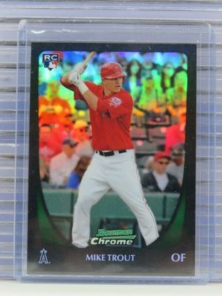2011 Bowman Chrome Mike Trout Refractor Rookie Card Rc 175 Angels Y7