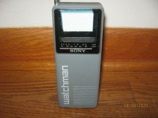 Vintage Sony Watchman Television Portable Tv Fd10 - A Powers Up