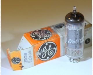 General Electric Ge 6cg7 / 6fq7 Vacuum Tube Usa Nos Gray Plates,  Box