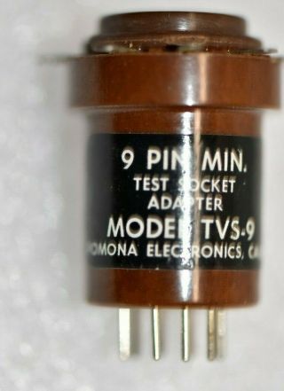Vintage Pomona Electronics 9 Pin Tvs - 9 Test Socket Adapter