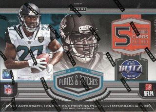 2017 Panini Plates & Patches Football Hobby Box Blowout Cards