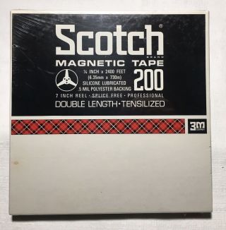 Scotch Magnetic Tapes 200 7” Reel To Reel 1/4 " X 2400 Foot
