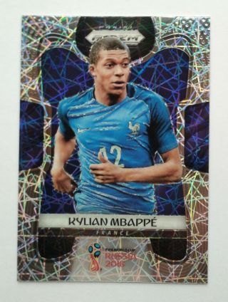 Kylian Mbappe 2018 Panini World Cup Russia Laser Silver Prizm Rookie Rc France
