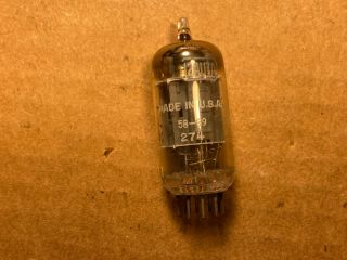 Vintage 1958 Rca 12au7 Tube Tests Good Long Plate D Getter Voice Of Music