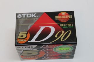5 Tdk D90 Blank Cassette Tapes Normal Bias Type I