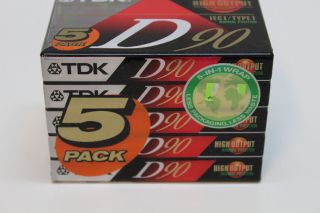5 TDK D90 Blank Cassette Tapes Normal Bias Type I 2