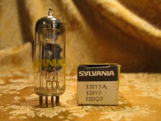 Vintage Single Nos Nib Sylvania 12by7a 12bv7 12dq7 Vacuum Tube Amplitrex Testd