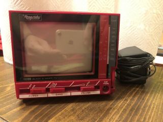 RHAPSODY PERSONAL PORTABLE WHITE AND RED TV 628/ SB NOT As - Is 2