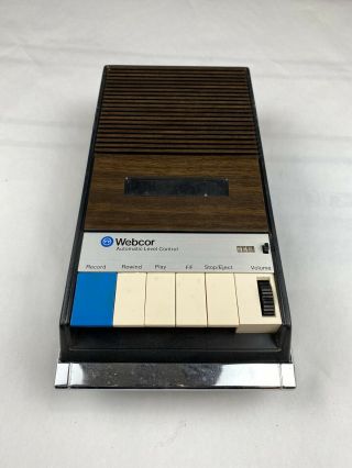 Vtg Webcor Portable Cassette Player W/ Automatic Level Control Model Tc242