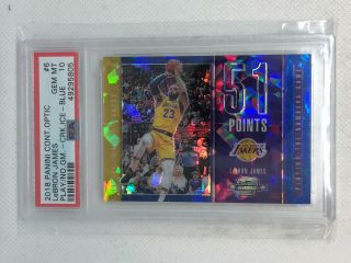 Lebron James 2018 - 19 Contenders Optic Blue Ice Playing The Numbers Sp 6 Psa 10