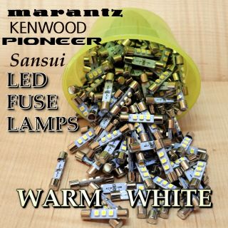 (10) 8v Warm White Led Fuse Lamp For 2230,  2235,  2235b Vintage Receivers