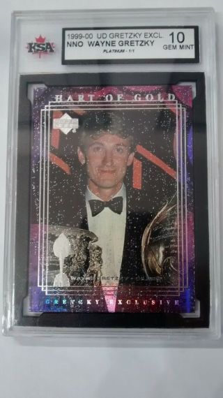 1999 - 00 Upper Deck Wayne Gretzky Exclusive Platinum 1/1 Graded 10 Hart Of Gold