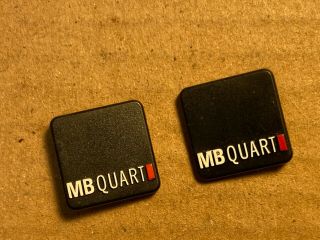 2 Vintage Mb Quart Logos Plastic Nameplate Badges For Model Three Speakers
