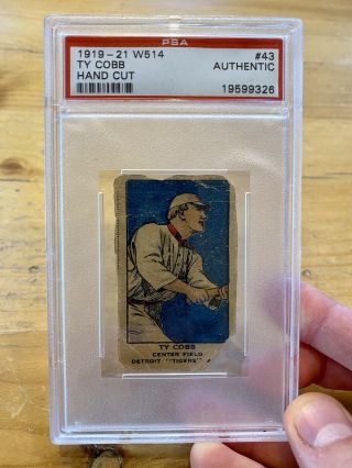 1919 - 21 W514 43 Ty Cobb Strip Card Psa A Authentic