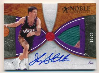 John Stockton 2006 - 07 Ud Exquisite Noble Nameplates Patch Auto /25 Utah Jazz Hof