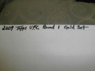 2009 Topps Ufc Round 1 Complete Gold Base Card Set 1 - 99 & Checklist